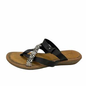 Skechers Women's Black Brown Luxe Foam Wedge Strappy Adjustable Sandals Size 7